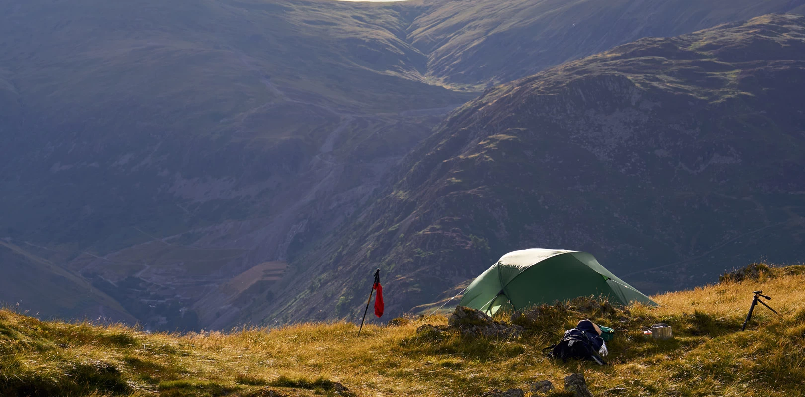 camping on the mountain summit of Place Fell