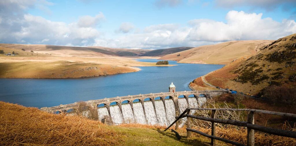 Craig Goch Dam, the highest dam in the Elan Valley reservoir system